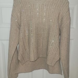 Nine West Beige Sweater with Shimmering Details